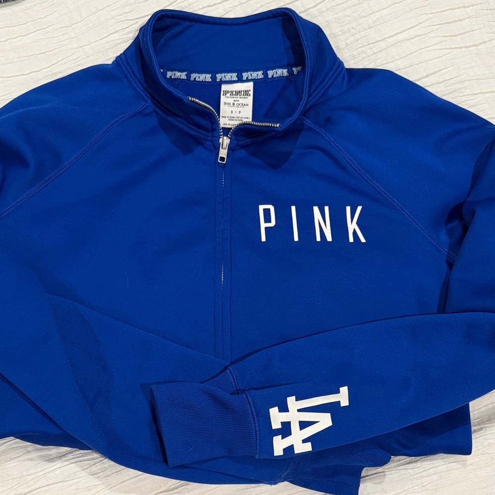 PINK Victoria's Secret Blue Varsity Jacket